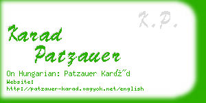 karad patzauer business card